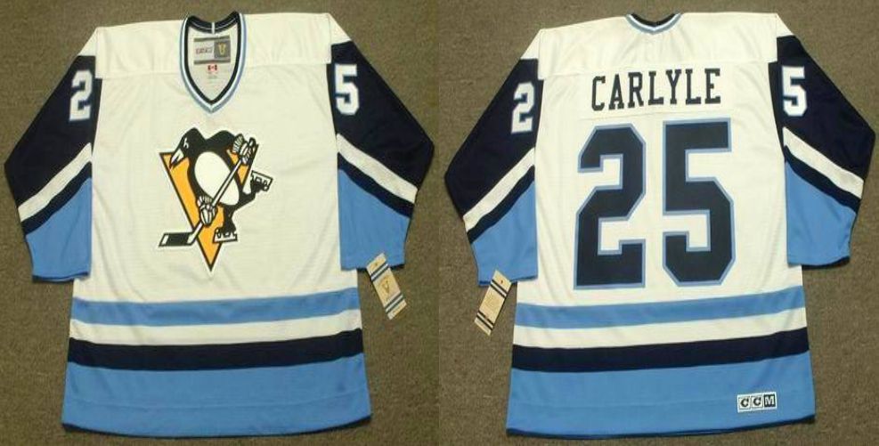 2019 Men Pittsburgh Penguins #25 Carlyle White blue CCM NHL jerseys